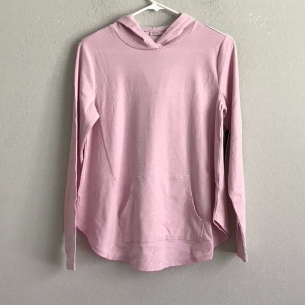 AnyBody Ribbed Beach Wash Hooded Pullover - Pink (Sz XXS) a470010
